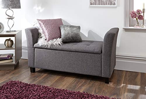 GFW Verona Upholstered Window Seat Charcoal Grey