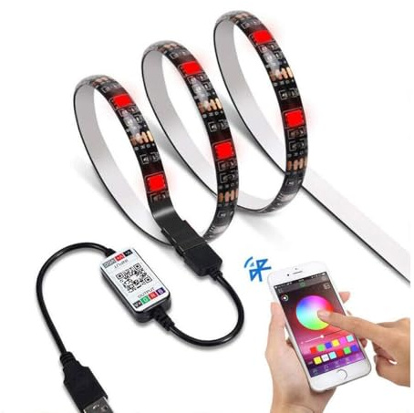 Bluetooth LED Streifen, HONSON 5M 16,4Ft Wasserdicht IP65 RGB Lichtschläuche 5050 150LED Stripes mit Smart Bluetooth Kontroller Smartphone APP Steuerung 5V 2A USB Netzteil für Haus, Garten, Dekoration