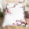 Japanischer Bettbezug für Doppelbett, für Kinder und Mädchen, Frühlings-Kirschblüten-Bettbezug, asiatisches botanisches Muster, dekorative Tagesdecken, weiß und schwarz
