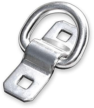 Zurröse mit Lasche 70 x 25 mm, A2 Edelstahl. AISI 304, 2-teilig, 2-Loch Befestigung D Ring Zurring Ring Aufbauzurröse