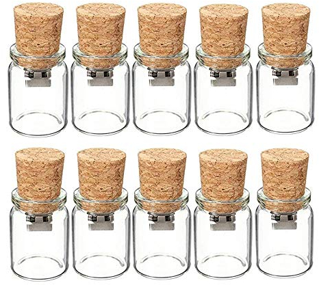 Anloter 64GB USB Stick Cute Bottle Flash Drive Drift Jar USB Memory Stick Transparent Glass Thumb Drive for Gift (64GB)