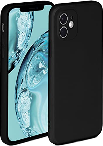 ONEFLOW Soft Case für iPhone 12 Hülle aus Silikon mit Kameraschutz, Silikonhülle mit erhöhtem Schutz fürs Display, Backcover Schutzhülle, weiche Handyhülle, Schwarz