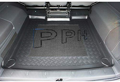 X & Z - PPH Kofferraumwanne für VW T5 (2003-2015), T6 (2015-2019), T6.1 Caravelle Lang Van (ab 2019) - Langer Radstand (L2) - Schwarz, Kunststoff, 120 cm, Kofferraummatte