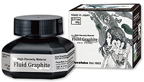 Kuretake Painting Ink, for dip Pen, Brush, Liquid, Paste, Artist, Non Toxic Paints, Illustration, Lettering, Drawing, Writing, Made in Japan (Graphite)