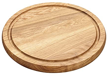 Wooden People Bread Board Chopping Board Oak Wood Round 25 x 2 cm