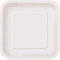 Unique- Platos Cuadrados de Papel Ecológicos-18 cm Blanco, Color white, paquete of 16 (31053EU)
