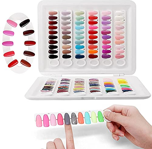 Expositor con 120 colores de uñas con clip de 14 colores, no necesita pegamento para exponer esmaltes de uñas de gel, salón de manicura, muestras de nail art