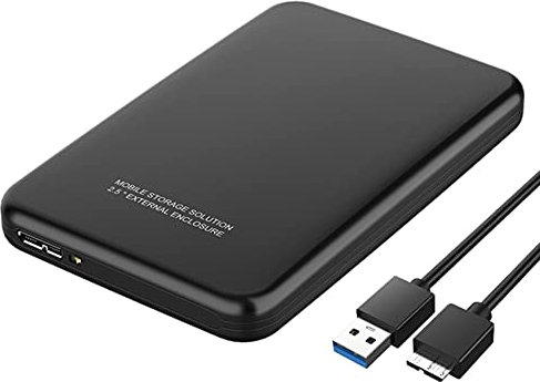 POOPFIY Disque Dur Externe Portable, 2,5 5tbb 1 TOB 2TB USB 3.0 Ultra Slim Aluminium HDD Backup pour PC/Ordinateur de Bureau/Portable/TV/Mac,Noir,2TB