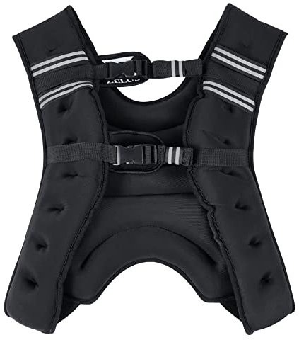 ZELUS Weighted Vest for Strength Training, 14kg Adjustable Exercise Equipment for Home Gym, Iron Sand Weight Vest with Armband Holder for Men Women Fitness Workout Cardio More, One Size