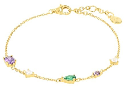 Amor Armband 925 Sterling Silber Damen Armschmuck, mit Zirkonia synth., 16+3 cm, Gold, Kommt in Schmuck Geschenk Box,