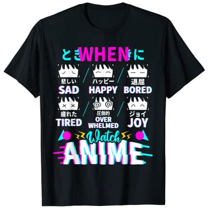 Uhr Anime Otaku Teen Retro Japanische Vaporwave Manga Anime T-Shirt