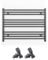 Myhomeware 900mm Wide Straight Anthracite Grey Heated Bathroom Towel Rail Radiator With Valves For Central Heating UK (With Angled Valves, 900 x 600 mm (h))