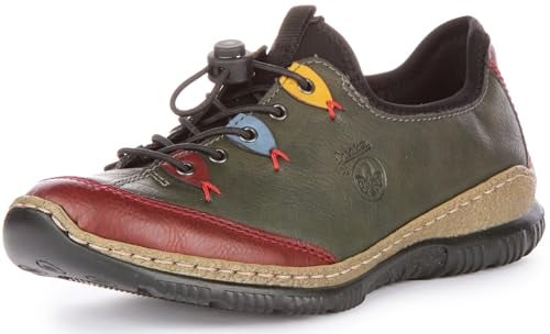 Rieker Damen N3271 Sneaker, Green Combi, 40 EU