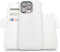 dreem Fibonacci wallet case compatible with iPhone 14 Pro / 2-in-1 shockproof case and detachable vegan leather folio, MagSafe compatible, RFID protection [White]