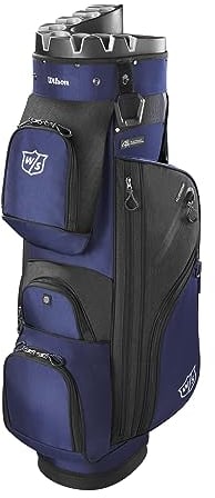 Wilson Staff Golf Bag, I Lock 3 Cart Bag, Trolley Bag, 14 Compartments for Various Golf Clubs, Navy Blue/Black
