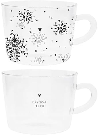 Bastion Collections 2er Set Teetassen PERFECT TO ME & BAROQUE für 350ml Glas