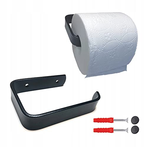 STALFORM Toilettenpapierhalter 14,5 cm - Klopapierhalter Schwarz - Montagesatz Inklusive - Badzimmer - WC Rollenhalter - Moderne & Industrial Design - Klorollenhalter Edelstahl