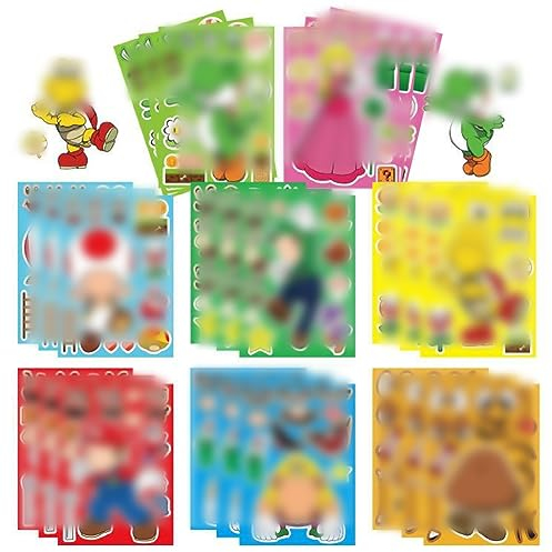 BSNRDX Make a Face Aufkleber Face Art Sticker Aufkleber Kinder Sticker Set Machen Sie Ihre eigenen Aufklebe Abnehmbare DIY Gesichts Streichholz Aufkleber für Party Favor Supplies Craft