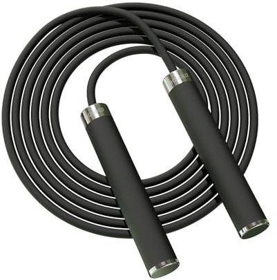 Mogold Cuerda de saltar de 10 pies para hombre y mujer, cuerda de saltar de doble rodamiento de bolas, adecuada para cardio, pérdida de peso y entrenamiento de resistencia. Asas de silicona, para