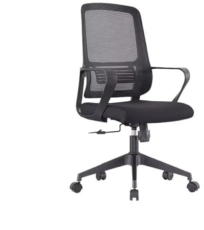 GLigeT Schreibtischstuhl Staff Bürostuhl, einfacher moderner Bürodrehstuhl, Lendenwirbelschutz, Computerstuhl, modische Farbanpassung, Heim- und Arbeitszimmerstuhl Drehstuhl (Color : Schwarz)
