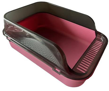 rockible Arenero para Gatos, Caja de Arena con diseño Moderno, Rosado