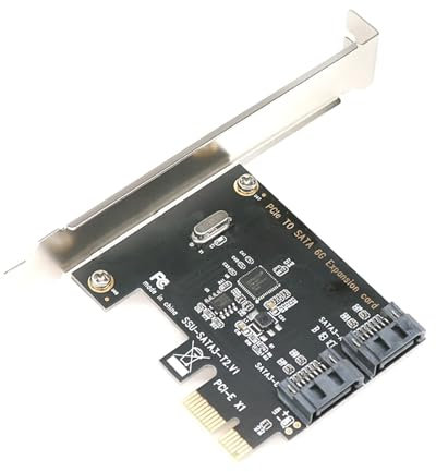 BRAINZAP Scheda di espansione PCI-Express a 2 porte PCIe x1 a SATA III/SATA 3 6 Gbps