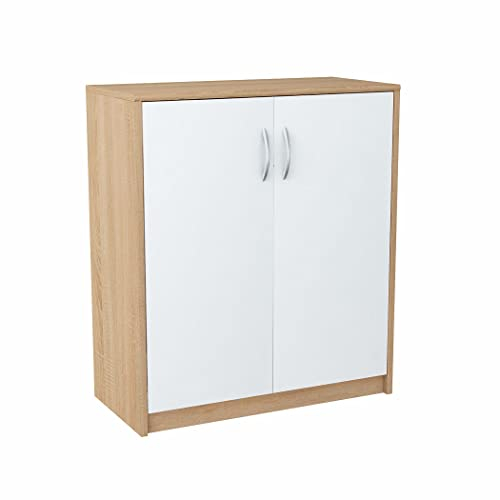 Meblando allzweckschrank 74 x 35 x 85 cm, kleiderschrank weiß und Eiche, mehrzweckschrank- aktenschrank oder Flur möbel, kommode - Schrank 74 cm breit, hohe Qualität