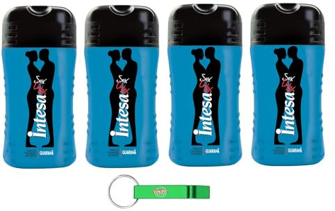 4x Intesa Sex Unisex Duschgel Shampoo Guaranà - Reinigt Effektiv Haare und Körper - 250ml + Beni Culinari Kostenloser Schlüsselanhänger
