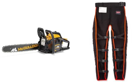Tronçonneuse thermique CS 50S McCulloch : Tronçonneuse avec moteur de 2100 W, guide-chaîne de 45 cm & Oregon Pantalon de Protection Universel Type A pour Tronçonneuse, Pantalon de Protection Ajustable