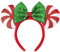 Christmas Mouse Ears, Mouse Ears Headband for Women Adults, Sequin Bow Glitter Headband for Christmas Hair Accessories (Candy)