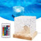 BORDEAG Wave Lamp, 16 Farben Wasserwellen Lampe, LED Wave Cube Lampe, 3D Aurora Ripple Lampe Mit Fernbedienung, Nordlicht Lampe Würfel Mit Holzsockel, Northern Lights Lamp Für Schlafzimmer Party Date