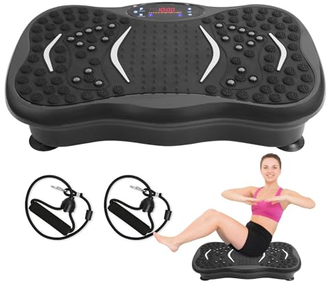 Mibest Vibration Plate Exercise Machine, Whole Body Workout Power Vibrate Fitness Platform Vibration Plate for Lymphatic Drainage,Motor Speed Control, Weight Loss & Shaping, Supported 264lbs