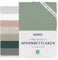 Dreamzie Drap Housse 160 x 200 Bonnet 35 cm pour Matelas Épais - 100% Microfibre - Vert Clair, Certifié sans Produits Chimiques (Oeko TEX), Drap Housse avec Élastique Complet