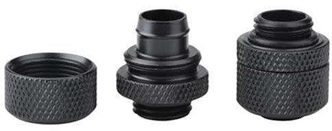 Messing Two Tactile für PC -Wasserkühlung, Einfache Installation, G1/4 2 Teile, Geeignet für Dünne Rohr (BLACK)