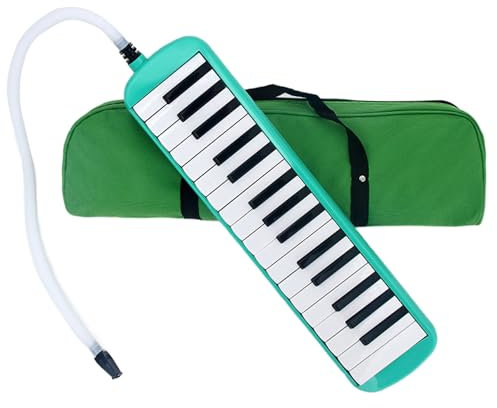 Melodica Blasinstrument mit 32 Tasten, langer Röhre und Tragetasche, Air Piano Keyboard für Musikunterricht, Outdoor-Auftritte