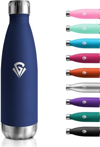 Botella Termica 500ml, Cantimplora Acero Inoxidable Reutilizable con Doble Pared, Garrafa Termica sin BPA, A Prueba de Fugas, Termo Agua para Escuela, Oficina, Deporte, Gimnasio, Viajes, Niños