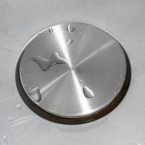 Tapa para Fregadero, Ø 115 mm, Compatible con Blanco, Franke, cestas de colador estándar, Tapa de Acero Inoxidable con subestructura de plástico, Tapa para Fregadero de Cocina Sistema de desagüe
