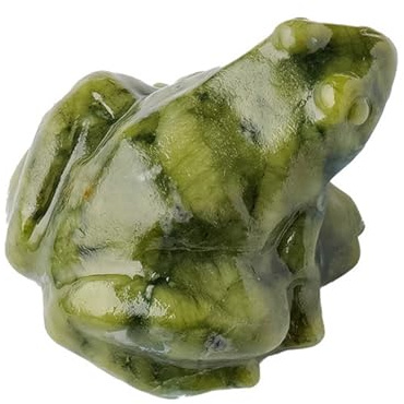 Frosch Figur Glücksfrosch Jade Statue handgeschnitzte Tierskulptur 4 x 5 x 2 cm Reichtum & Wohlstand Symbol dekorative Ornament für Zuhause Schlafzimmer