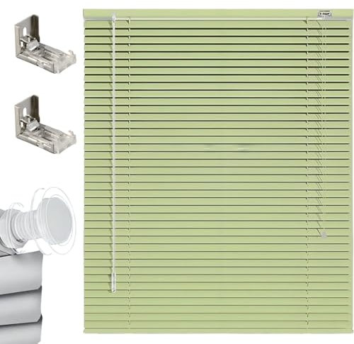 Generico Tende Veneziana su Misura Veneziane in Alluminio per Finestre Larghezza 25-165cm Altezza 50-290cm Veneziane da Interno per Privacy E Protezione(Verde)