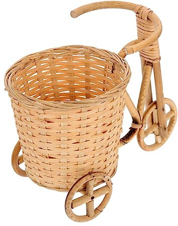 Gatuida Cesto Portafiori In Bambù Per Bicicletta Intrecciato Con Decorazioni In Vimini Cestini Da Scrivania Intrecciato Per Interni Piccolo Cesto Portafiori In Rattan Fatto A Mano -