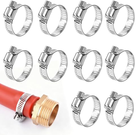 Songella Fascette Stringitubo 6- in Acciaio Inox 304 Regolabili Per Tubo Giardino Auto Lavatrice 10 Pezzi, 12mm