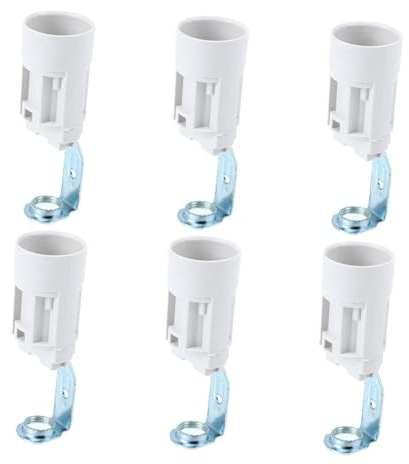 SEWACC 6 pièces Douille Candelabra Support Ampoule à Vis pour Lampes Bougies Résistante Chaleur Compatible DIY Éclairage Intérieur Cuisine Salon Chambre