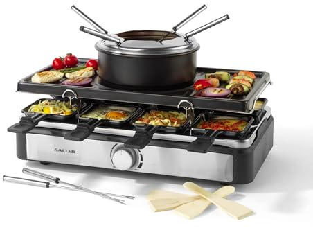 Salter Set de raclette y fondue 2 en 1, eléctrico, 1400 W