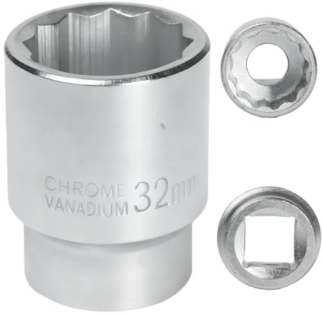 FortuneGlobe - Vaso para llave (32 mm, 3/4, 12 pans, 3/4, 32 mm, para llave CR-MO(Whtie)