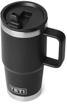 YETI Rambler Reisetrinkhalmtasse Mit Farblich Passendem Trinkhalmdeckel, Black, 20 oz (591 ml)