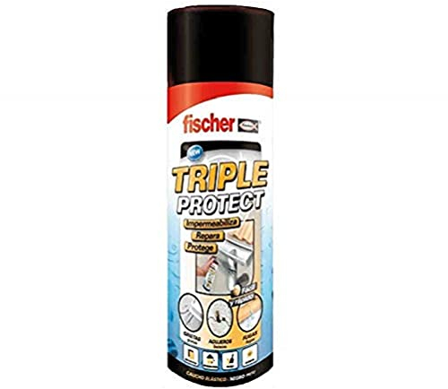 fischer - Silicona líquida en Spray | Reparación y Sellado de Tejados, Canalones y Fachadas | Sin Ftalatos, Isocianatos ni Alquitranes | 500L | Negro