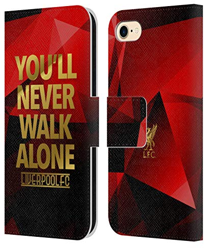 Head Case Designs Officially Licensed Liverpool Football Club Red Geo Ynwa Plain Liver Bird Ynwa Leather Wallet Case Compatible With Apple iPhone 7/8 / SE 2020 & 2022