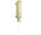 Luftballonkuchentopperdekoration - 12 cm - Zahl 1 - Goldfolie