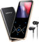 AGPTEK MP3 Player Bluetooth 5.3, 64GB HiFi Sound Musikplayer mit 2,4 Zoll TFT Farbbildschirm, Kopfhörer, Lautsprecher, Touch-Tasten, FM-Radio, E-Book, Aufnahme, Unterstüzt TF-128GB, Schwarzgold