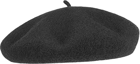 Barascon Baskenmütze mit Kaschmir und Futter Wollbaske Baske Herrenbaske Damenbaske (56 cm - schwarz)